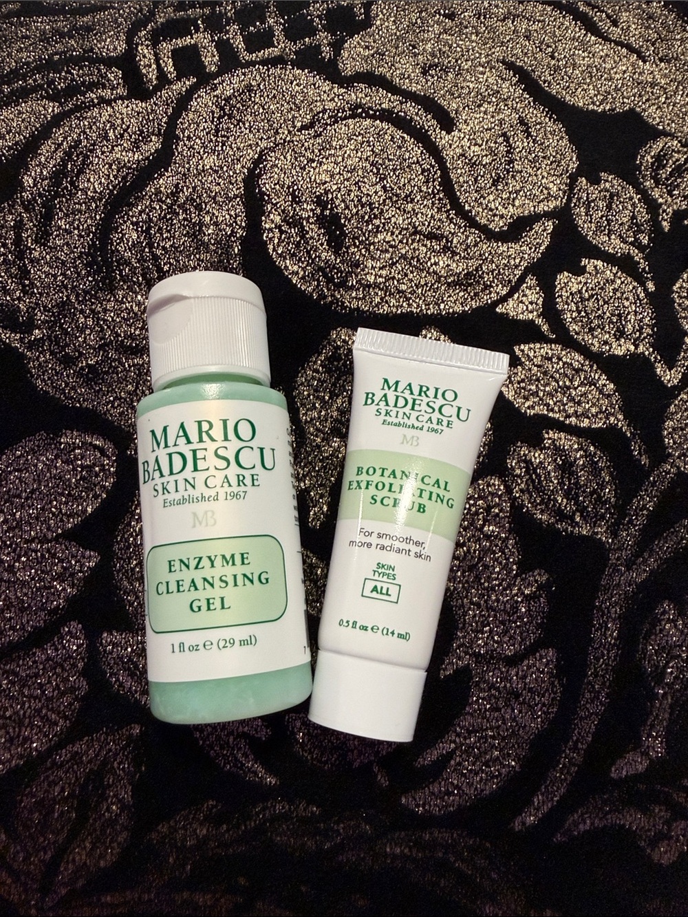 Mario Badescu White Drawstring Pouch with Gold Logo